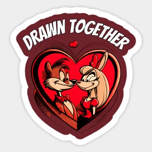 Drawn Together Forever -Valentine Sticker